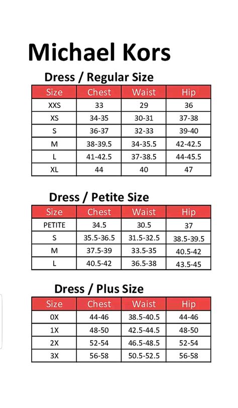 michael kors color chart|Michael Kors dress size chart.